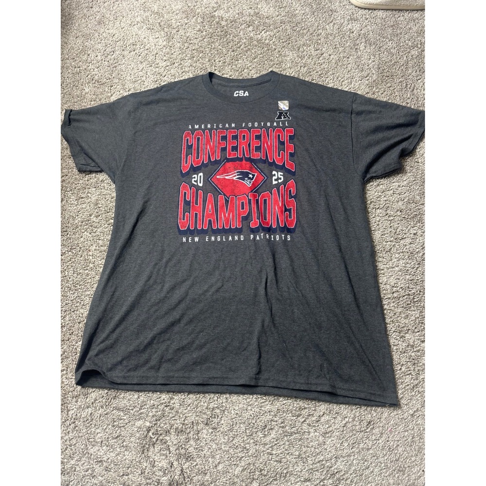 CSA New England Patriots AFC Conference Champions T-Shirt Gray XL 2025